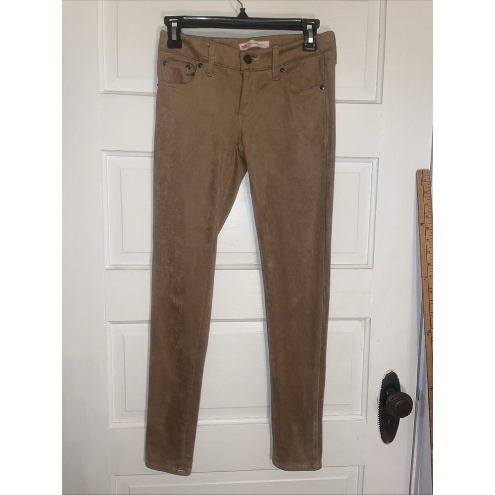 Levi's‎ Tan Skinny Fit Suede Like Pants Girls 14 Regular
